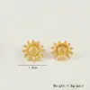 Wholesale 304 Stainless Steel Flower Ion Plating (IP) 18K Real Gold Plated Simple Style Classic Style Waterproof Non Tarnish Earrings Necklace