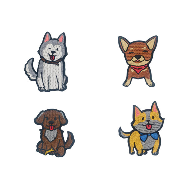 Wholesale Puppy hot melt adhesive cloth paste border supply cute cartoon hook and loop patch bag clothing can be [strong adhesive]]