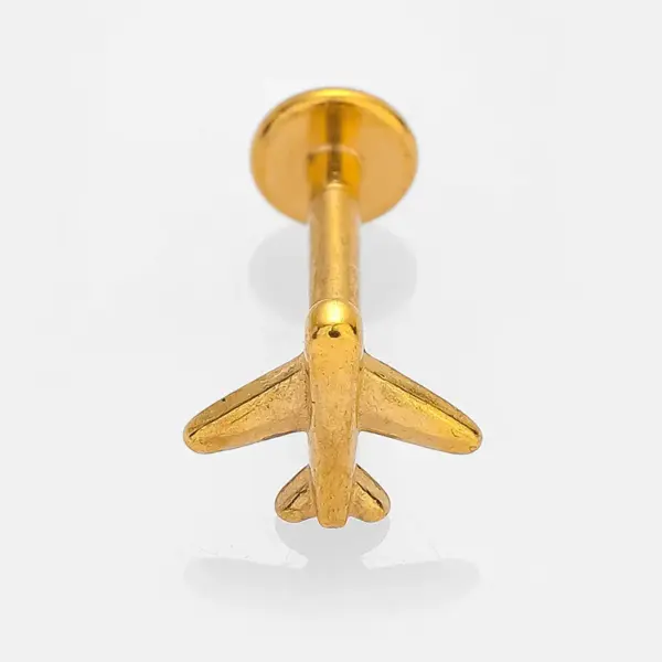 Wholesale 1 Piece Lip Rings Simple Style Commute Palm Snowflake 316L Stainless Steel Waterproof Non Tarnish Surgical Steel December Birthstone Turquoise Ion Plating (IP) 14K Gold Plated Lip Rings Ear Cartilage Rings & Studs