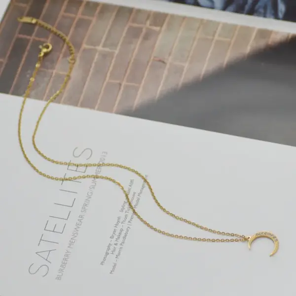 Wholesale PVD Coated 14K Gold Real Gold Plated Geometric 304 Stainless Steel Fashion Waterproof Non Tarnish 304 Stainless Steel Necklace