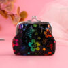 Wholesale PU small flower sequin buckle coin purse