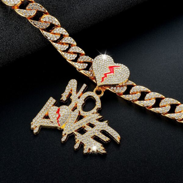 Wholesale Diamond-studded English lettering hip-hop Cuban necklace