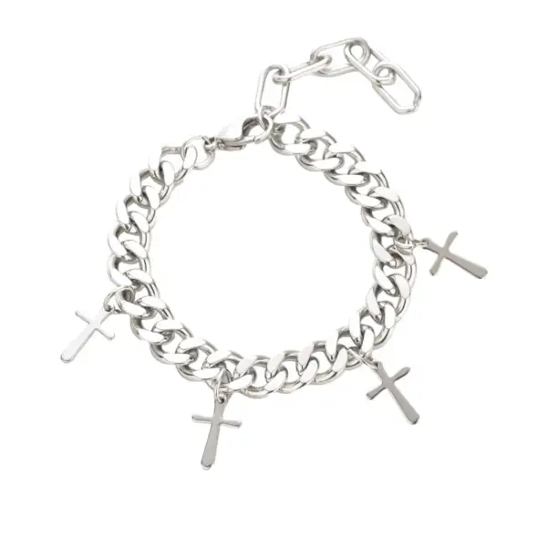 Wholesale Jewelry Original Design Cross Titanium Steel Plating Jewelry Set Cuban Link Chain Curb Chain