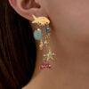 Wholesale Beach-style starfish and seashell earrings