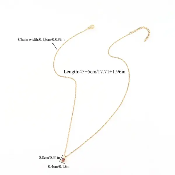 Wholesale PVD Coated Real Gold Plated Square 201 Stainless Steel Artificial Crystal Elegant Simple Style Classic Style Waterproof Non Tarnish 201 Stainless Steel Pendant Necklace