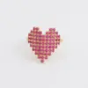 Wholesale Simple Style Heart Shape Copper Rings Inlay Zircon Copper Rings