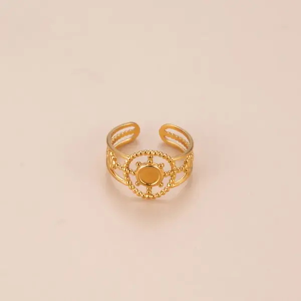 Wholesale PVD Coated Pentagram Geometric 304 Stainless Steel Modern Style Waterproof Non Tarnish Open Ring