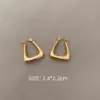 Wholesale 304 Stainless Steel Geometric PVD Coated 18K Real Gold Plated 18K Gold Retro Waterproof Non Tarnish Plating Earrings
