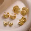 1 Pair Ig Style Vintage Style French Style C Shape Water oplets Irregular Plating Copper 18k Gold Plated Ear Studs