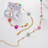 Wholesale Jewelry IG Style Sweet Flower 304 Stainless Steel 18K Gold Plated PVD Coated Beaded Bracelets