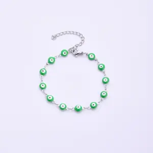 Apple Green Eyes (Steel Color) / 160+50mm / 1 Strand/Package