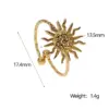Wholesale PVD Coated Real Gold Plated 18K Gold Sun 304 Stainless Steel Modern Style IG Style Waterproof Non Tarnish Open Rings