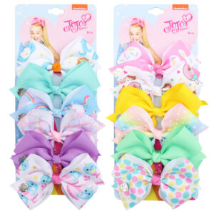 Wholesale 5-inch jojo bow hairpin set 6-color one-card children's hairpin headdress