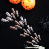 Wholesale Pumpkin long T false nail matte Halloween ghost candle wear nail tips