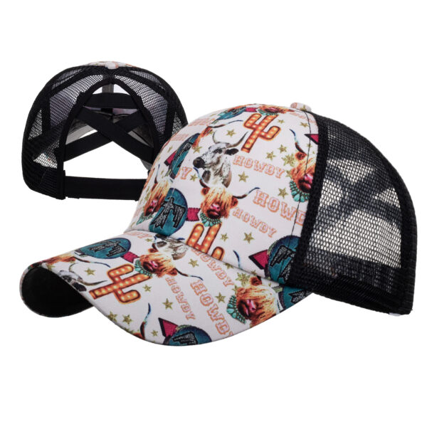 Wholesale Cross-border AliExpress Amazon ebay new graffiti horizontal cross net cap baseball cap Women's sun hat B988