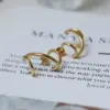 Wholesale PVD Coated Real Gold Plated 18K Gold 304 Stainless Steel Fashion Waterproof Non Tarnish Earrings Ear Studs