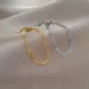 Wholesale Electroplating Golden Plated Geometric Titanium Steel Casual Simple Style Titanium Steel Bracelets