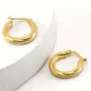 Wholesale 201 Stainless Steel Round Electroplating Stone-Free 18K Gold Plated Simple Style Earrings