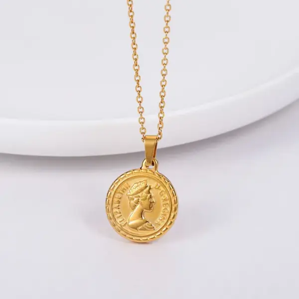Wholesale Ethnic Style Portrait Stainless Steel Titanium Steel Plating Pendant Necklace
