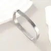 Wholesale Stainless Steel Simple Style Square Solid Color Plating Bangle