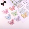 Wholesale Factory direct explosive clothing accessories embroidery patch color double magic color organza embroidery butterfly cloth stickers