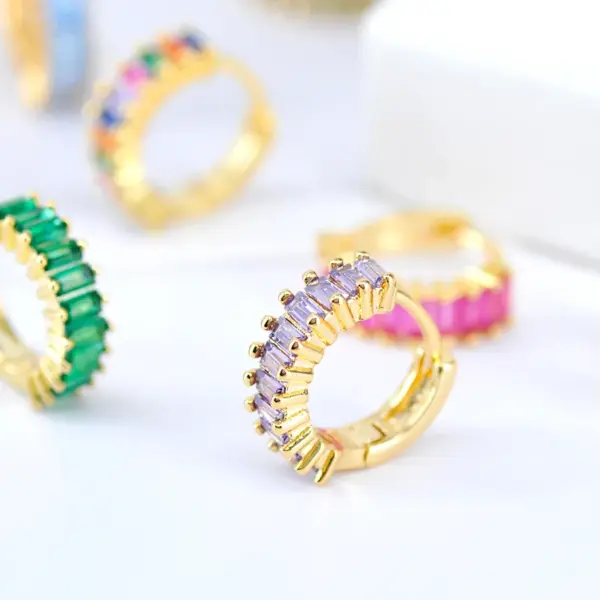 oly-14a674a6e6fa17ba3589e7960bcdead4 Wholesale Fashion Geometric Plating Copper Artificial Gemstones Earrings