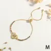 Wholesale Copper 18K Gold Plated Elegant Romantic Sweet Letter Heart Shape Inlay Zircon Bracelets