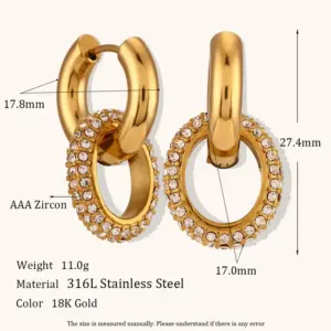 Zircon Ring Pendant Thick Ear Ring