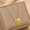 Real Gold Plated Square 304 Stainless Steel Fashion Waterproof Non Tarnish Necklace