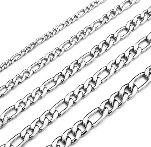 Wholesale Stainless Steel NK Three-room Necklace Titanium Steel Figaro Necklace Chain Clavicle Chain Cuban Chain