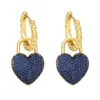 Wholesale Fashion Simple Style Heart Shape Copper Plating Inlay Zircon Drop Earrings 1 Pair