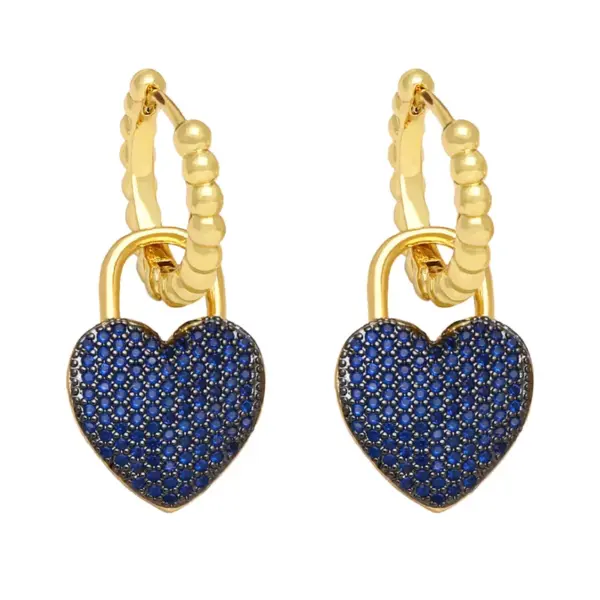 Wholesale Fashion Simple Style Heart Shape Copper Plating Inlay Zircon Drop Earrings 1 Pair