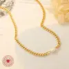 Wholesale PVD Coated Real Gold Plated 18K Gold Geometric 304 Stainless Steel Fashion Waterproof Non Tarnish 304 Stainless Steel Necklace