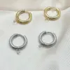 PVD Coated 18K Gold Real Gold Plated Round 201 Stainless Steel Simple Style Waterproof Non Tarnish Earrings
