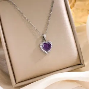 XL727 Purple Love Necklace / Silver