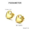 304 Stainless Steel Heart Shape PVD Coated 18K Real Gold Plated Simple Style Waterproof Non Tarnish Ear Studs