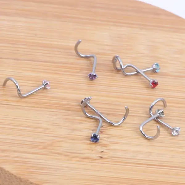 Fashion Rhombus Stainless Steel Metal Nose Studs 1 Piece Nose Pin