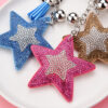 Wholesale Sequins European and American style creative two-color diamond Korean velvet five-pointed star tassel key chain pendant bag jewelry