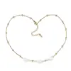 Wholesale Elegant Water Droplets Stainless Steel Freshwater Pearl Beaded Necklace