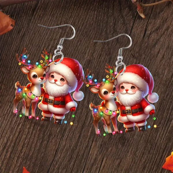 Wholesale Santa Claus and Reindeer Acrylic Earrings