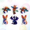 Wholesale Acrylic Animal Party Keychain Material Pendant DIY