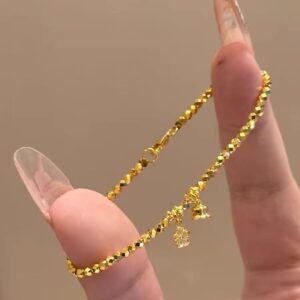 Wholesale Super Shiny Gold Small Lily-of-the-valley Flower Bracelet Women's Niche Design Light Luxury High-grade Distinctive Didi Ball Beaded Jewelry