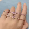 Wholesale Sweet Heart Shape Flower Butterfly Copper Inlay Zircon Bracelets