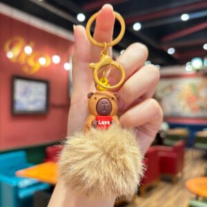 Brown fur ball [love cap] / 8.6*5.5cm