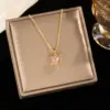 Fashionable Versatile Gold Plated Titanium Steel Necklace Copper Pendant Lockbone Chain Collection Elegant Glowing Jewelry