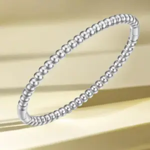 14-B-5 Steel Color round Beads Bracelet