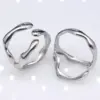 Wholesale 1 Piece Simple Style Irregular Solid Color Titanium Steel Plating Open Ring
