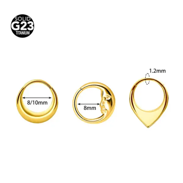 Wholesale G23 Titanium Alloy Triangle Nose Ring Earrings Seamless Body Piercing Jewelry Stainless Steel Polished Surface Unisex Geometric Pattern