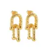 1 Pair Simple Style Commute U Shape Rectangle Polishing Plating Stainless Steel Titanium Steel 18K Gold Plated Drop Earrings