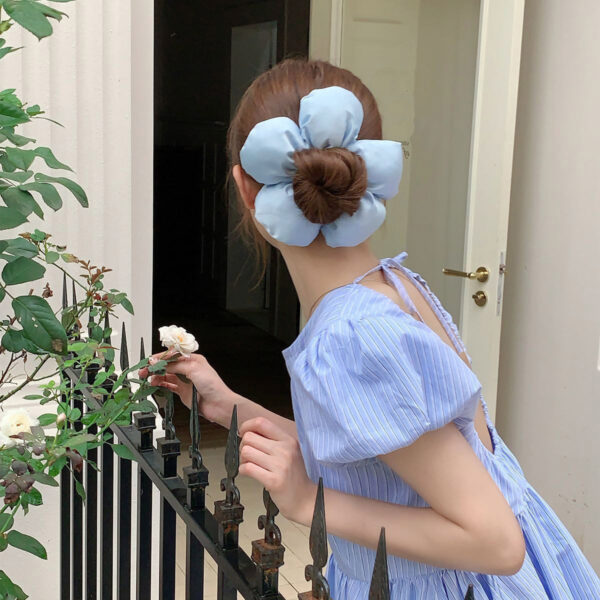 oly-14efafab4e993b487fd9c81b9fdc5f32 Wholesale Elegant and Cute Snge Flower Hair Ring Ser Large Bowel Ring Advanced Sense Head Rope Ball Head Rubber Tendon Hair Rope Simple